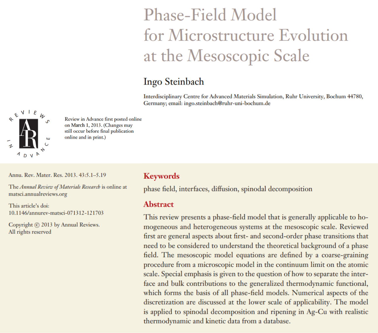 Phase-Field Model for Microstructure Evolution
